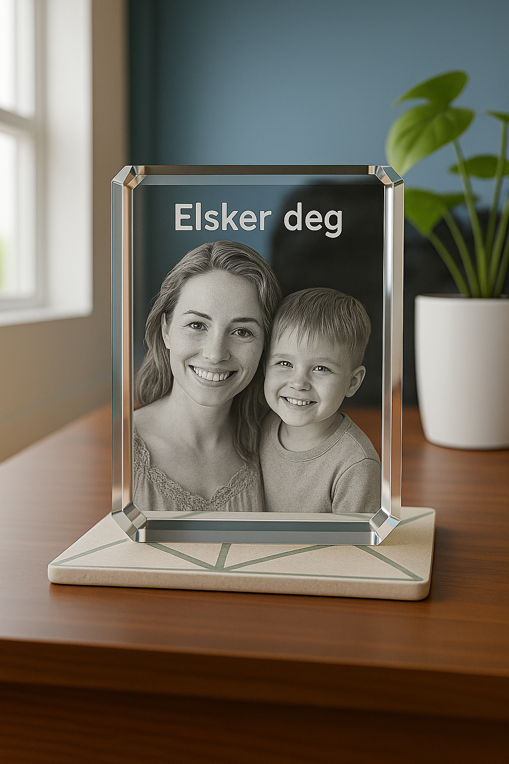 3D Krystall kube 12x8x6 cm