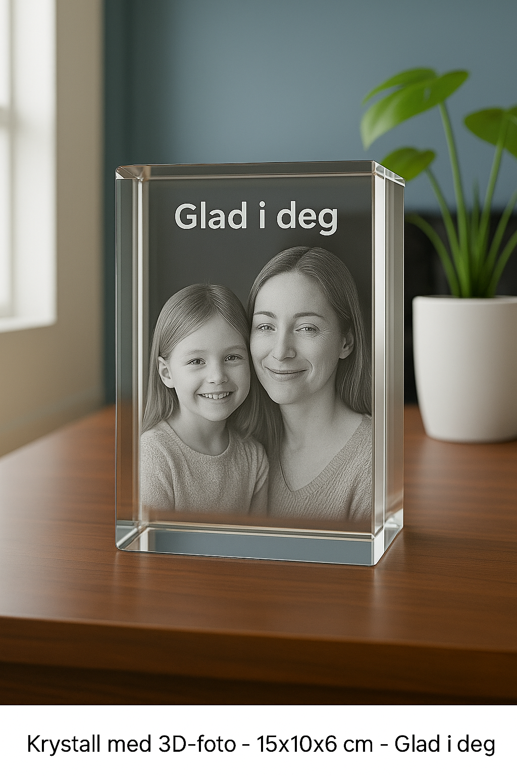 3D Krystall kube 15x10x6 cm