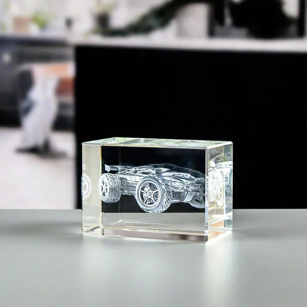 Rektangulær krystallkube 11 x 7,5 x 6,5 cm