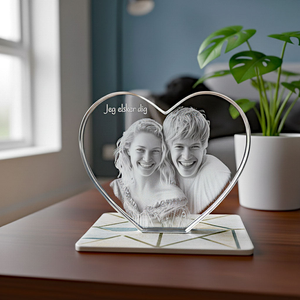 Hjerte formet krystall 3 typer.