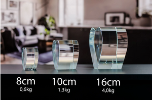 Hjerte formet krystall 4 typer. Tomt for 8 cm hjerte